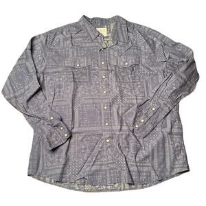 Ariat Shirt Men’s Size XXL Blue PEARL SNAP Plaid Retro Fit Button Down Western